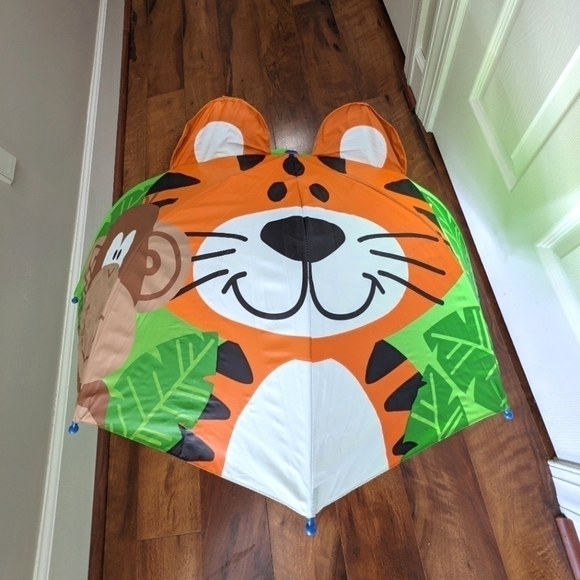 NWT Stephen Joseph Zoo Tiger Monkey Animal Umbrella Rain - Picture 1 of 6